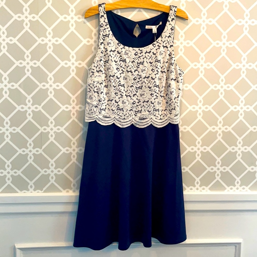 Brand New LC Lauren Conrad Navy Blue Dress 12